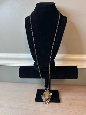 Vintage-Inspired Yellow & Purple Gem Pendant Necklace: Chloe & Isabel